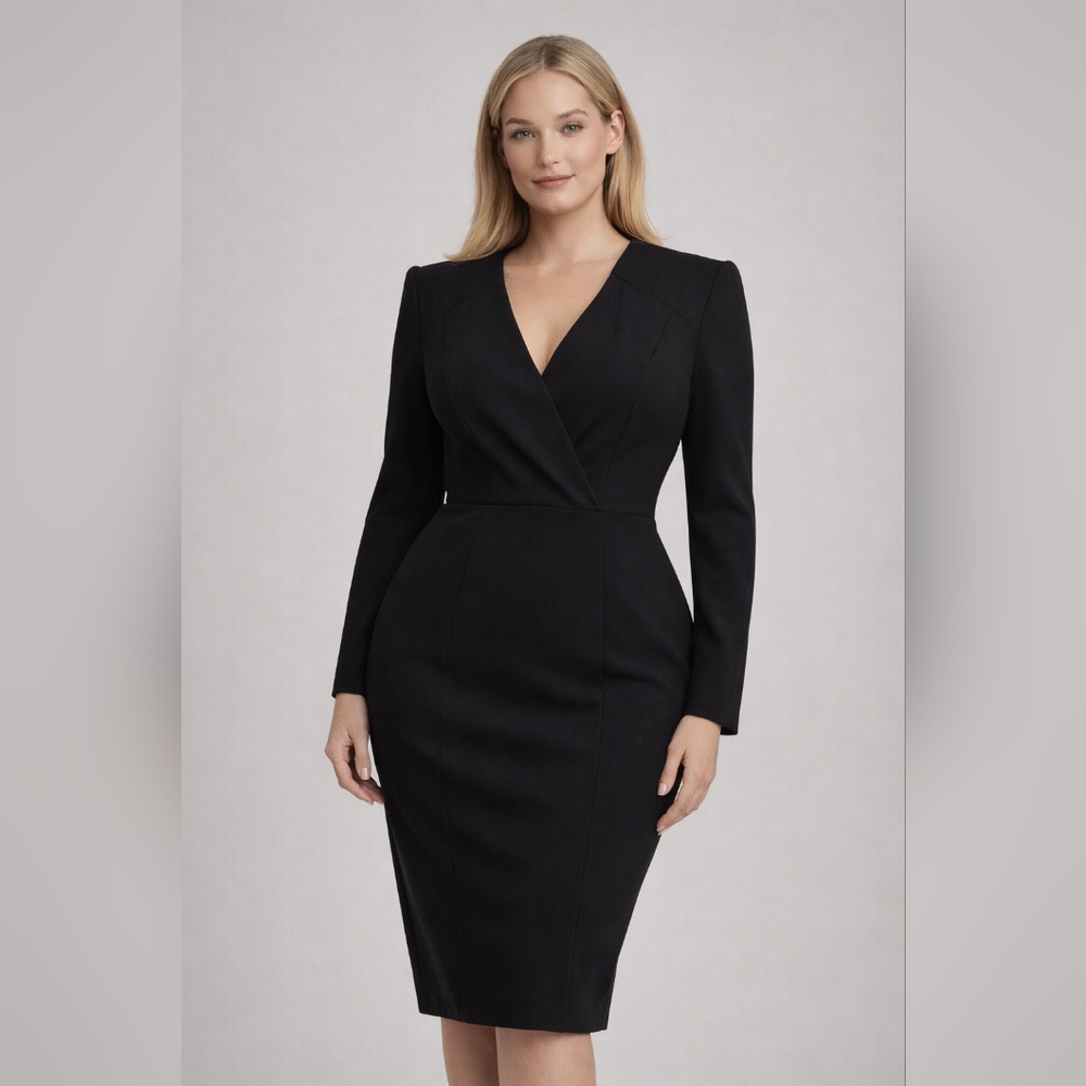 Structured Black Cocktail Dress